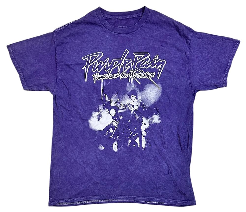 Prince Men's T-Shirt Officially Licensed Purple Rain Mineral Stone Wash Tee